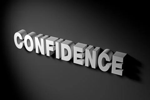 Confidence Concept in 3D Rendering Text Stock Illustration