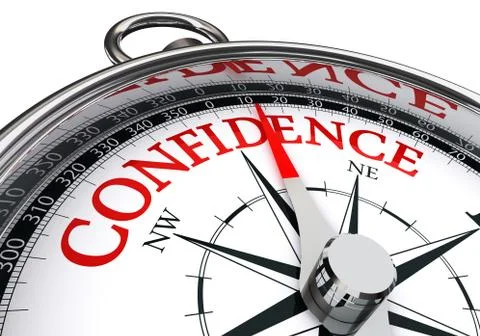 Confidence conceptual compass Stock Illustration