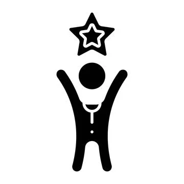 Confidence Glyph Icon Stock Illustration