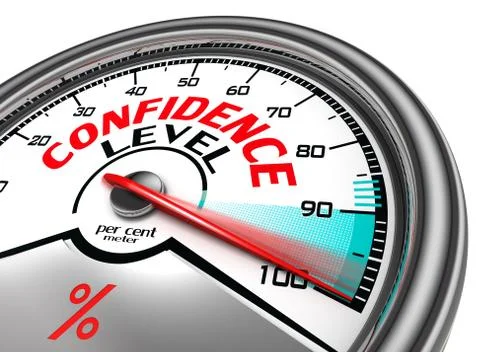 Confidence level conceptual meter Stock Illustration
