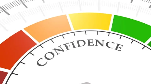 Confidence level meter Stock Footage 128999630