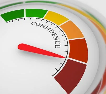 Confidence level meter Stock Illustration