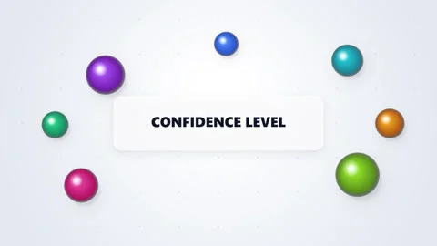 Confidence Level Modern White Card Title Banner with Floating Spheres Motion Stock-Footage 347249704