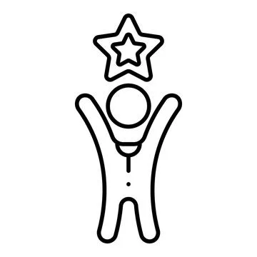 Confidence Line Icon Stock Illustration