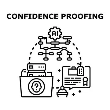 Confidence proofing concept with ai data analysis Stock Illustration