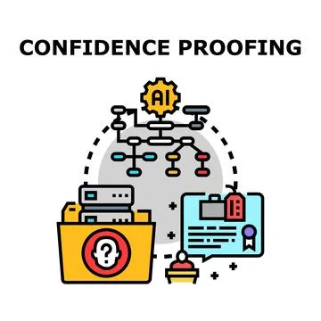 Confidence proofing concept with ai data analysis Stock Illustration