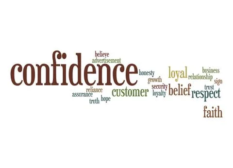 Confidence word cloud Illustrazione stock
