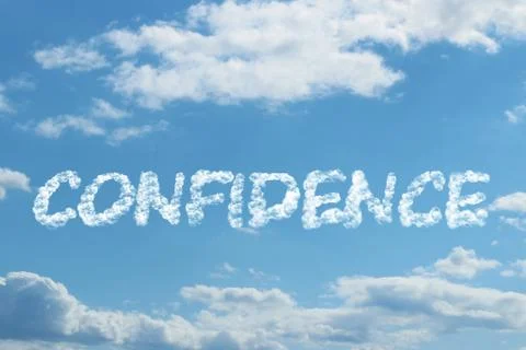 Confidence word on cloud Illustrazione stock