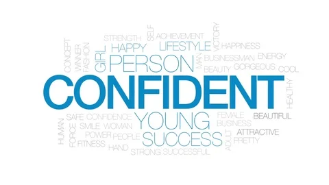 Confident animated word cloud, text design animation. Kinetic typography. Stock Footage 75765637