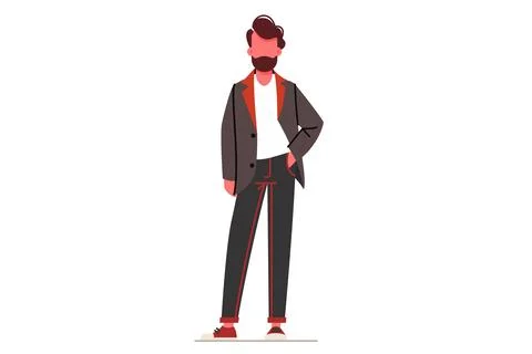 Confident Bearded Man Stock Illustration