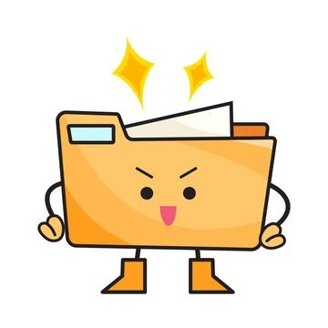 Confident brown file folder character Stock Illustration