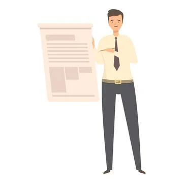 Confident businessman presenting information using flip chart Stock Illustration