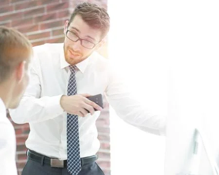 Confident businessman solves work problems 写真素材