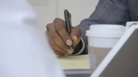 Confident Businessman Writes Notes Stock Footage 95021116