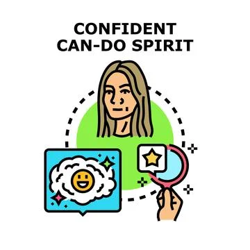 Confident can do spirit developing self esteem Stock Illustration