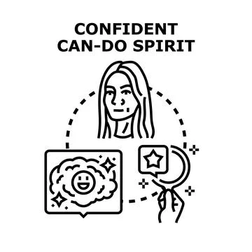 Confident can do spirit developing self esteem Stock Illustration