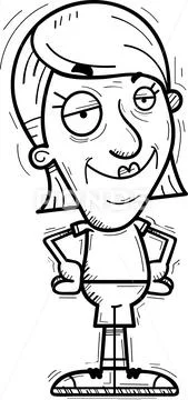Confident Cartoon Senior Citizen Stock Illustration