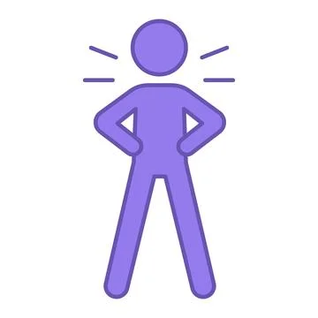 Confident Colored Icon. Vector Icon of a Man Standing in a Confident Pose. .. Stock Illustration
