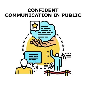 Confident communication in public speaking skill development Stock Illustration