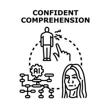 Confident comprehension process using artificial intelligence Stock Illustration