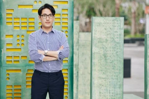 Confident developer standing outdoors Stock Photos