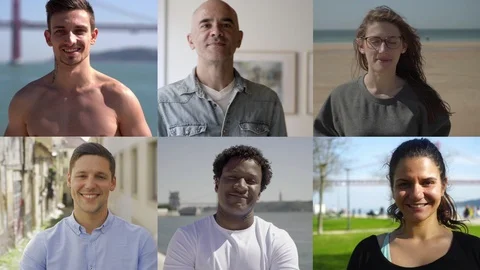 Confident diverse people looking at camera Stock Footage 121913804