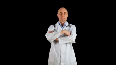 Confident doctor looking at camera Stock Footage 126619684
