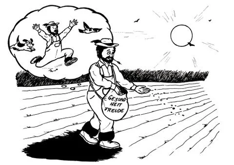 Confident Farmer at the field Stock Illustration