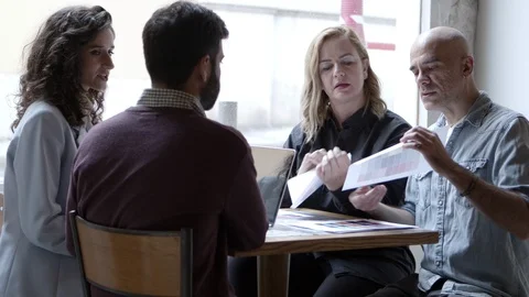 Confident interior planners choosing color for walls Video stock 121003853