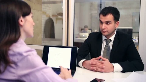 Confident job applicant having interview Video stock 70688134