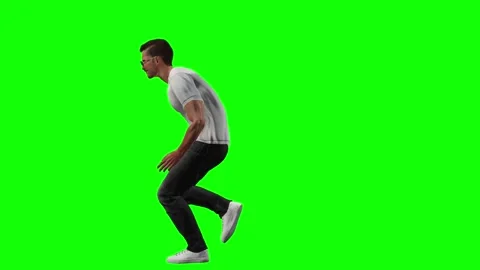 Confident male dancer performing rhythmic choreography on green screen Stock Footage 328639162