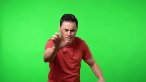 Confident man. Chroma green background. Stock Footage 148359461