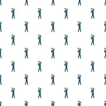 Confident man posing in a seamless pattern design Stock Illustration