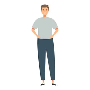Confident man standing with hands on hips Stock Illustration