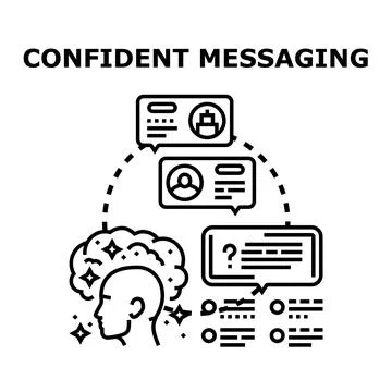 Confident messaging concept in communication process Stock Illustration