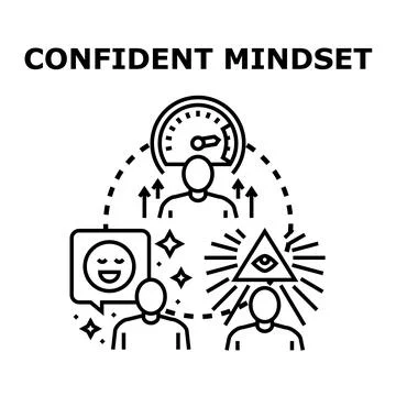 Confident mindset improving self belief and development Stock Illustration