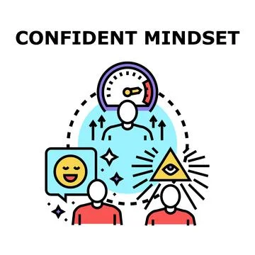 Confident mindset improving self belief and development Stock Illustration