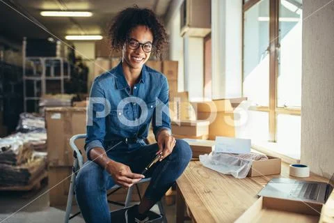 Confident online business owner Stock Photos