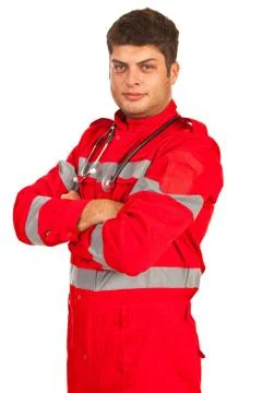 Confident paramedic man 스톡 사진