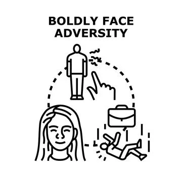 Confident person boldly facing adversity and challenges Stock Illustration