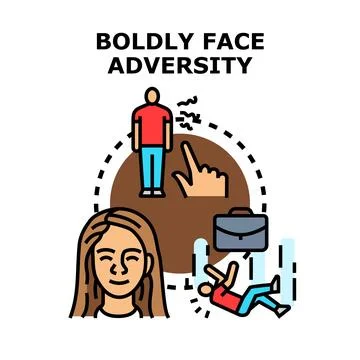 Confident person boldly facing adversity and challenges Stock Illustration