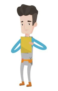 Confident plumber with clipboard Stock Illustration