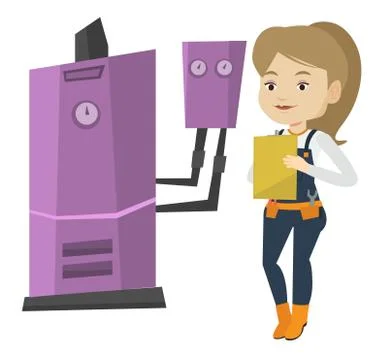 Confident plumber with clipboard Stock Illustration