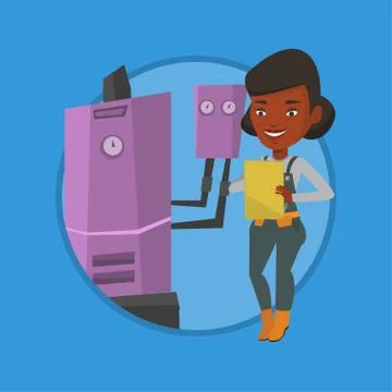 Confident plumber with clipboard Stock Illustration