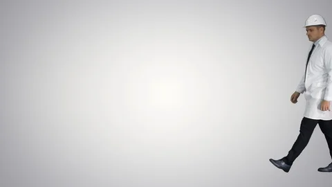 Confident Science Engineer Making Attention Hand Gesture Finger Up on gradient Stock-Footage 114694972