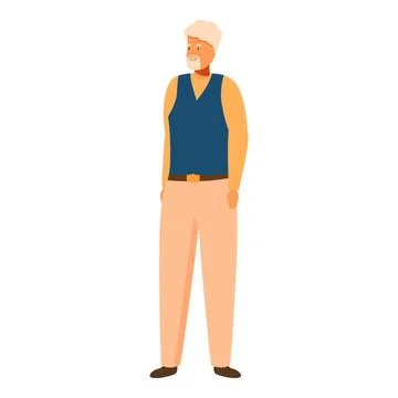 Confident senior man standing with hands in pockets Stock Illustration