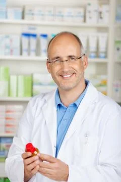 Confident smiling pharmacist Foto stock