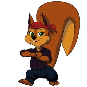 Confident squirrel Cartoon Vector Stock Illustration