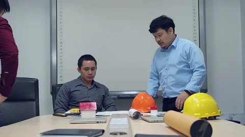 Confident team of architect working together in a office. Stock Footage 143598200