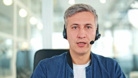 Confident Technical Support Operator Talking During Video Call Stock Footage 319246366